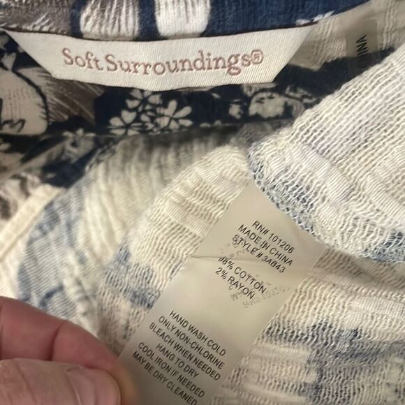 Soft Surroundings Gauze Floral Print Tunic Blouse XS - Picture 4 of 10